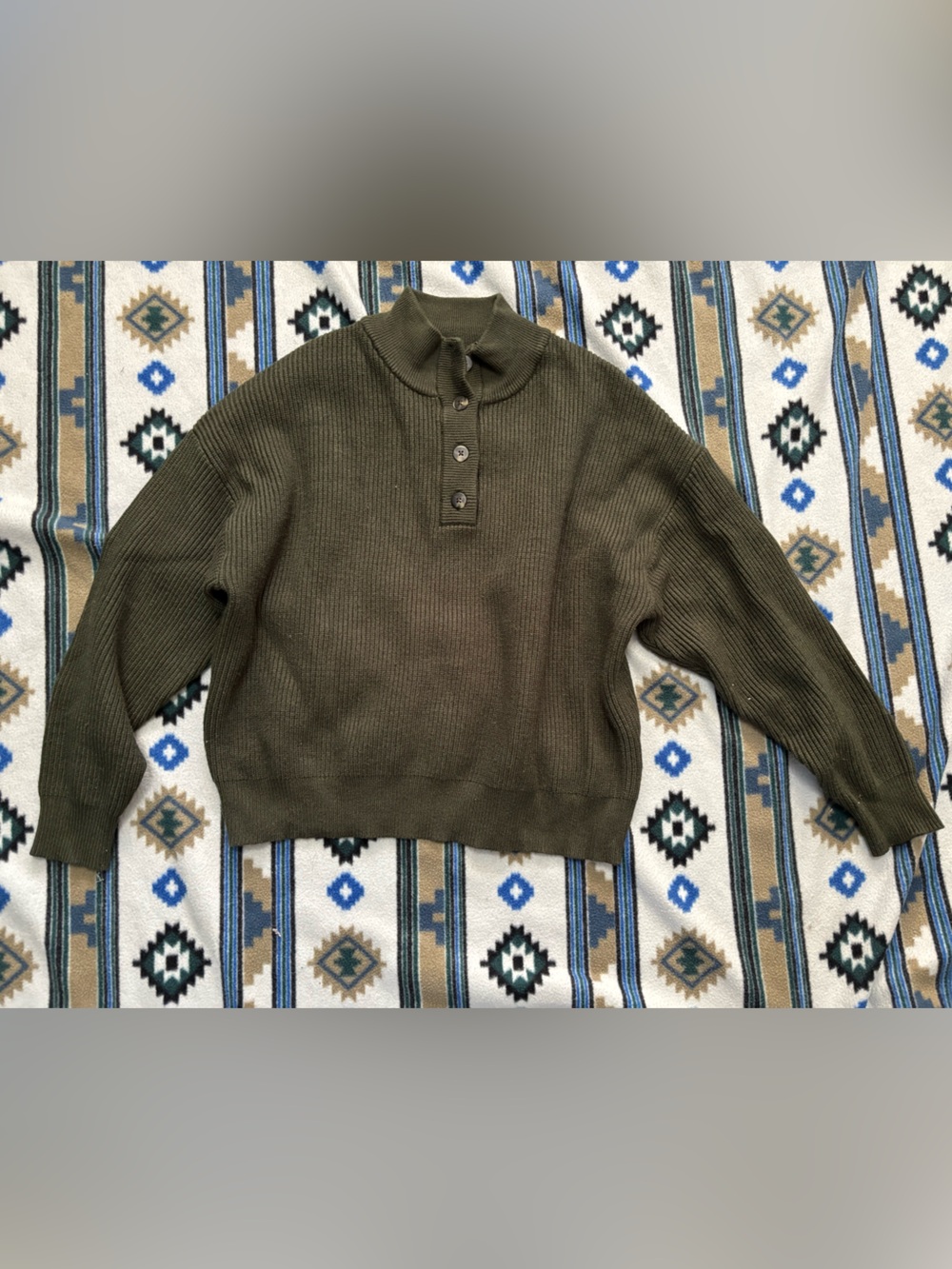twik Olive Ribbed Turtleneck Sweater